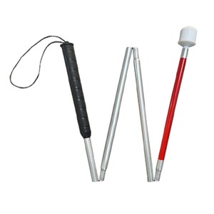 Bastón Plegable de Aluminio de 110 cm, Ligero y Portátil, con Empuñadura Recta Roja, Equipo para el Cuidado de la Visión - Product Image 5