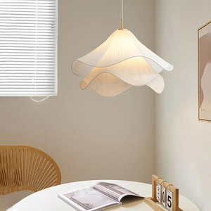 Lustre suspendu en tissu blanc avec pendentif <span class=keywords><strong>fleur</strong></span> asymétrique pour restaurant, salon, chevet, couloir - Product Image 5