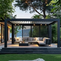 Pergola motorisée à lames orientables en aluminium sur mesure, moderne, pour villa, jardin, imperméable, pergola de patio extérieure