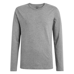 เสื้อยืดออกกำลังกายแขนยาวทรงสลิมฟิต ผ้าเจอร์ซีย์ผสมคอตตอนและสแปนเด็กซ์ เนื้อนุ่ม ระบายอากาศดี น้ำหนัก 180 กรัม จากโรงงาน OEM ขายส่ง - Product Image 1