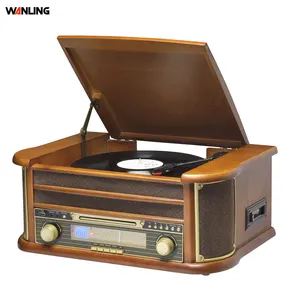 Trung Quốc Antique Turntable Đĩa Ghi Âm CD Cassette Radio Player Cổ Điển Phát Thanh DAB Máy Quay Đĩa Hát