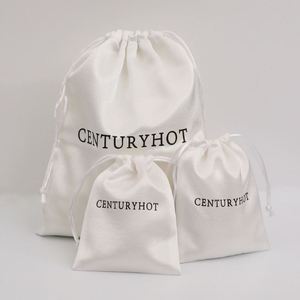 Bolsas de Satén Blanco Perla con Cordón, Personalizadas con Logotipo, para Joyería y Empaque de Regalos, Tamaño Pequeño - Product Image 5