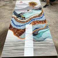 Plaque de marbre PVC 3D moderne 1220x2900mm 3mm, revêtement UV imperméable, ignifuge, pour murs intérieurs/extérieurs, salon, chambre