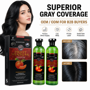 Gel colorant capillaire permanent sans ammoniaque pour hommes et femmes, couvre 100% des cheveux gris et blancs, longue durée, aux herbes naturelles, 500ml x 2 - Product Image 2