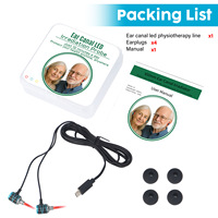 Masseur sans fil pour le conduit auditif, Irradiateur auriculaire rechargeable, Réduit les acouphènes, Appareil de thérapie par lumière rouge 650NM pour les soins des oreilles