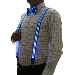 Bretelles et nœud papillon LED lumineux pour <span class=keywords><strong>homme</strong></span> avec piles pour fêtes costumées d'Halloween, de Thanksgiving et de la Fête des Pères - Product Image 6