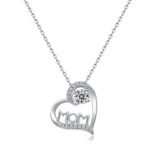 Collar de Plata de Ley 925 MuShan Luxury Jewelry, Modelo <span class=keywords><strong>Matinee</strong></span> con Moissanita de 3CT, Chapado en Platino, Ideal para Citas Románticas, con Patente MST - Product Image 1