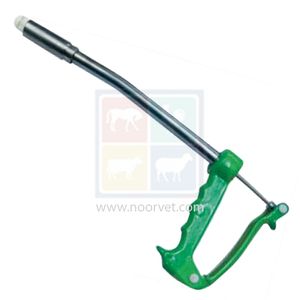 Aplicador de bolo RFID 15 mm O Bolus recto oveja acero cromado instrumento veterinario para animales grandes - Product Image 2