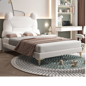 Cama Infantil <span class=keywords><strong>de</strong></span> Diseño Moderno Personalizada con Marco <span class=keywords><strong>de</strong></span> Conejo, Cama Individual <span class=keywords><strong>de</strong></span> Cuero con Dibujos Animados <span class=keywords><strong>de</strong></span> Princesa <span class=keywords><strong>para</strong></span> Niñas - Product Image 5