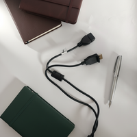 Kabel Ekstensi USB 2.0 Tipe Male Female 1m/3ft 28AWG Konduktor Tembaga Murni Selubung PVC Pelindung Aluminium Foil