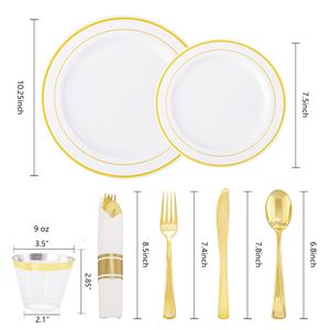 Bền vững & thân thiện với môi dùng một lần Bộ đồ ăn Set cho 10 khách Wedding/bữa tiệc sinh nhật bữa ăn tối tấm & bát súp - Product Image 2