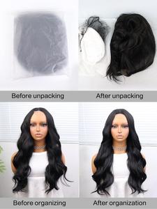 Peluca Larga Rizada al por Mayor con Fibra 100% Resistente al Calor, Peluca <span class=keywords><strong>de</strong></span> Encaje en Forma <span class=keywords><strong>de</strong></span> U con Ondas Grandes y Efecto Ondulado - Product Image 5