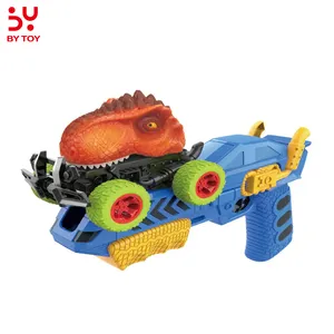 工厂皮斯托拉·德弹射器juguete恐龙弹出恐龙车360度旋转摩擦车塑料弹射器枪玩具