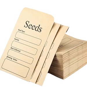 Enveloppes autocollantes en papier kraft jaune très vendues pour les fournitures de jardin, exportables, inscription possible pour les chèques, cartes, pièces de monnaie et graines - Product Image 1