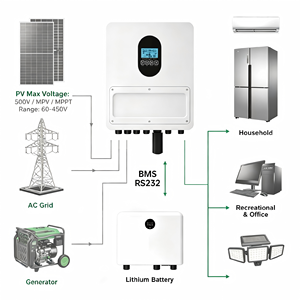 Inversor Solar Híbrido Monofásico <span class=keywords><strong>Xiping</strong></span> XPB-4000/6000 de 4/6KW, 48V AC 220-240V, IP66, Fuera de Red, ECO, con MPPT de 27A, 95% de Eficiencia - Product Image 4