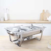 Plats de service rectangulaires écologiques pour buffet et restauration commerciale – Maintien au chaud des aliments – Matériau métallique isolé