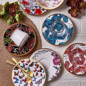 Ensemble de tasses à café et soucoupes, pour le café, style turque, de haute qualité, en porcelaine de chine, <span class=keywords><strong>Espresso</strong></span> avec bordure en <span class=keywords><strong>or</strong></span>, 90ml - Product Image 3