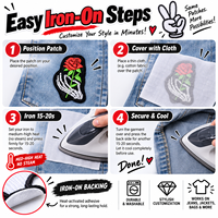 Patch brodé à la main en gros, motif Geste de la paix, Rock On, drôle, thermocollant ou à coudre