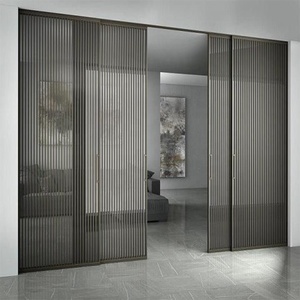 Accesorios para Ventanas y Puertas de Aluminio, Vidrio para Acristalamiento, Marco de Aleación de Aluminio Negro, Cerradura para Puerta <span class=keywords><strong>Corredera</strong></span> de Doble Cara con Vidrio Inteligente - Product Image 2