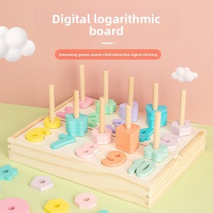 Gioco Matematico Montessori in Legno per Bambini, Tavola con Pioli per Conteggio Numerico e Blocchi per Abbinamento Forme, Set Educativo per l'Apprendimento Precoce - Product Image 2