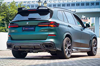 Kit carrosserie en fibre de carbone sèche style TAKD pour BMW X5 G05/G18 LCI (2024) - Lame avant/Jupes latérales/Diffuseur arrière/Ailes/Aileron
