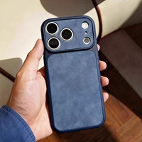Étui de téléphone portable en cuir PU effet peau de mouton de luxe anti-traces de doigts pour iPhone 18 17 16 15 14 13 Pro Max