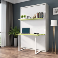 Lit mural mural mural mural mural Invisible avec étagère et bureau, gain de place à télécommande automatique, mobilier intelligent multifonctionnel