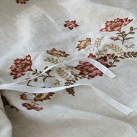 Literie de luxe haut de gamme en chanvre naturel avec broderie florale, durable, absorbant l'humidité, séchage rapide, housse de couette et taie d'oreiller pour la maison
