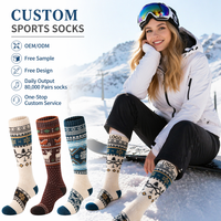 Chaussettes de sport en laine personnalisées pour jeunes, automne |   Chaussettes chaudes avec logo sur le dessous pour cadeaux de fêtes et vente en gros