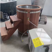 Nouvelle conception de bain de glace rectangulaire en bois pour 2 personnes avec massage, spa intérieur écologique