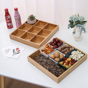 Caja de Almacenamiento de Madera de Bambú Rectangular Multifuncional, Caja de Regalo para Bodas, Bandeja para Frutos Secos, Plato de Madera Maciza para Cacahuetes - Product Image 3