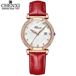 CHENXI <span class=keywords><strong>313</strong></span> montre à quartz élégante avec logo personnalisé pour femme ensemble de montres décontractées ultra minces étanches avec bracelet en cuir - Product Image 1