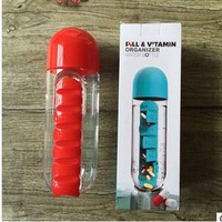 Boîte à pilules 2-en-1 en plastique avec 7 compartiments, distributeur hebdomadaire portable pour extérieur, grande capacité, couvercle à boire directement, neutre