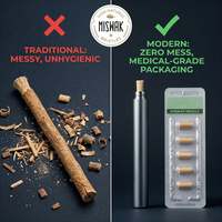 Kit de Soporte Metálico Reutilizable Personalizado para Miswak con Puntas de Repuesto Pre-cortadas, Estuche de Viaje de Aluminio, Set de Sewak de Marca Privada