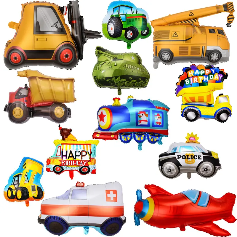 Çocuk folyo araba oyuncak karikatür doğum günü parçası balon