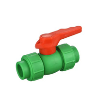 Vanne à boisseau sphérique double union en PPR, manuelle, à souder à chaud, pour l'alimentation en eau et les conduites d'irrigation