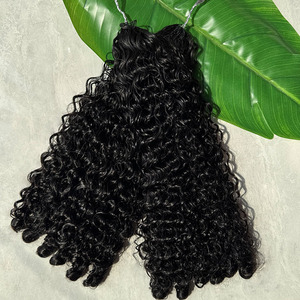 Vente en gros birman bouclé 100% vierge humain facile à utiliser plumes cheveux cuticule aligné donneur unique extensions de cheveux humains permanents - Product Image 3
