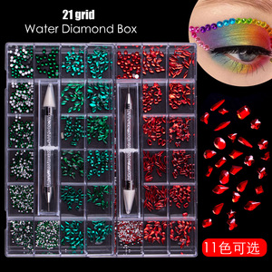Juego de Decoración de Uñas con 21 Rejillas de Diferentes Formas, Brillantes y con Pedrería, Venta al Por Mayor - Product Image 6