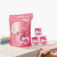 Pod Cuci Pakaian 3D Dual Layer Empat Ruang 10X Daya Bersihkan Aroma Mawar Ebony Wangi Tahan Lama Terkonsentrasi
