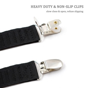 <span class=keywords><strong>Tirantes</strong></span> de cuero genuino suave negro Jacquard I Y estilo estribo antideslizante camisa elástica ajustable Stay Foot Loops Clips para ropa - Product Image 5