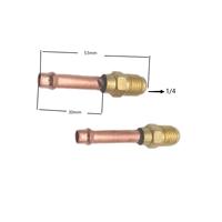Adaptateur en laiton de réfrigération 1/4 tube de cuivre court soudé OD 6.35mm / 1/4 avec joint torique pointu