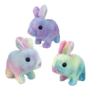 6 buah boneka kelinci elektrik mini mainan lucu hewan peliharaan boneka binatang kecil grosir