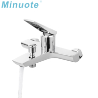 Robinet de salle de bain mural chromé pour baignoire et douche, mitigeur de bain et de douche