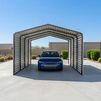 Abri de voiture en acier galvanisé robuste et résistant de 3,6 x 6 m avec paroi latérale, imperméable, garage extérieur en métal, remise pour le stockage de véhicules