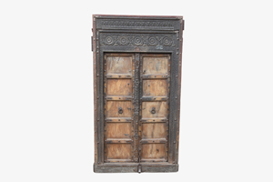 Paneles de Puerta de Madera Maciza Antiguos Tallados a Mano, Marco Moderno de Lujo para Dormitorio, Villa, Residencia, Comedor, Hogar - Product Image 4