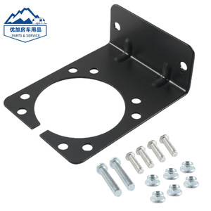 Support en acier métallique pour prise de remorque 7 broches, plaque de montage pour camion, surface peinte d'un seul côté - Product Image 1