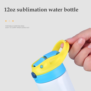 Bouteille pour enfants 12 oz en acier inoxydable vierge à <span class=keywords><strong>sublimation</strong></span>, isolée à double paroi, avec bouchon à bec verseur - Product Image 4