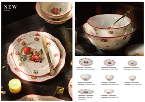 Juego de Platos de Cerámica LovingHome con Elementos Navideños y Borde Rojo, Acepta Logotipo Personalizado, <span class=keywords><strong>Vajilla</strong></span> para Fiestas y Eventos - Product Image 5