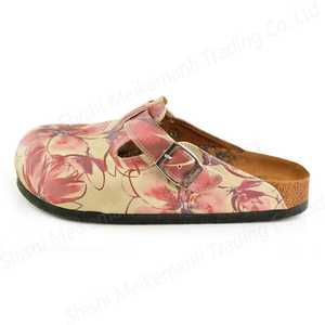 2026 High Quality Custom Women's Mules Clogs Genuine Leather Suede Fur Breathable <b>Light</b> EVA <b>Cork</b> Sole Anti-Slip - Product Image 5