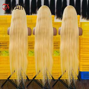 GS-Peluca de cabello humano brasileño, <span class=keywords><strong>pelo</strong></span> rizado con encaje frontal virgen, color <span class=keywords><strong>rubio</strong></span> 613, full HD, 50, 40 y 30 pulgadas - Product Image 3